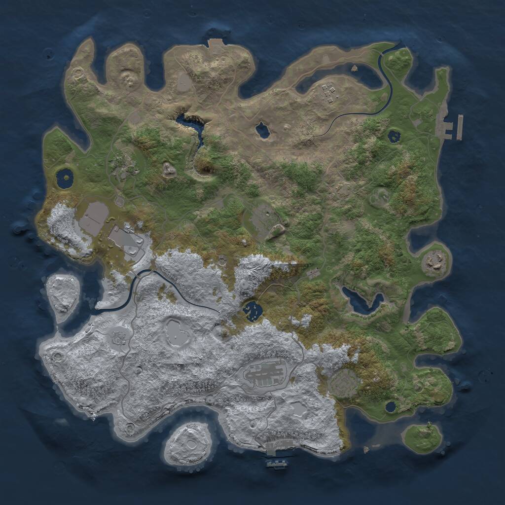 Rust Map: Procedural Map, Size: 4000, Seed: 362558051, 14 Monuments