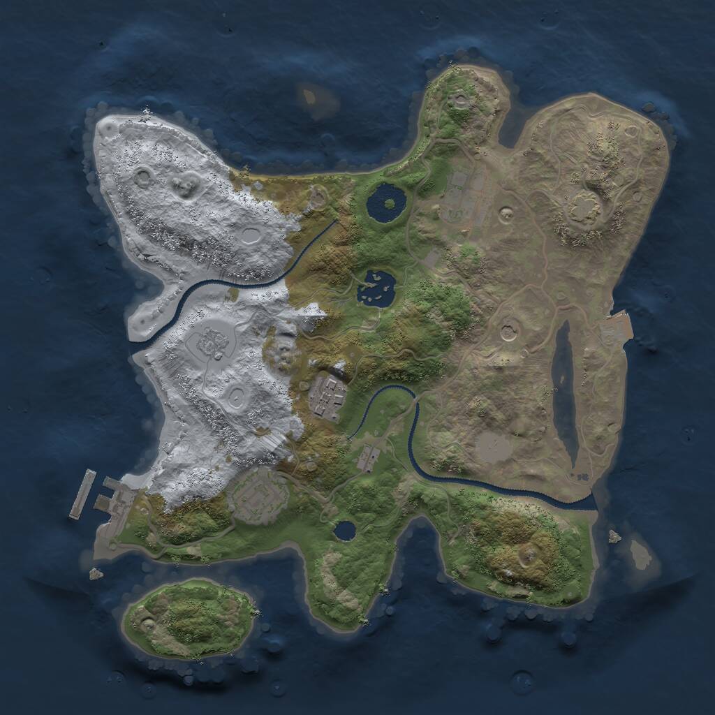 Rust Map: Procedural Map, Size: 2800, Seed: 1418440043, 11 Monuments