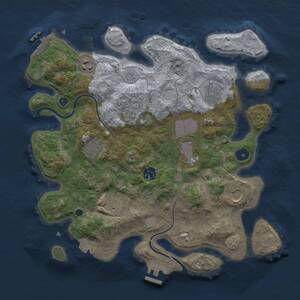 Thumbnail Rust Map: Procedural Map, Size: 3500, Seed: 22258099, 13 Monuments