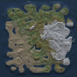 Thumbnail Rust Map: Procedural Map, Size: 4500, Seed: 95172774, 16 Monuments