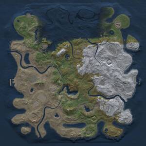 Thumbnail Rust Map: Procedural Map, Size: 4500, Seed: 95172774, 16 Monuments