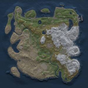 Thumbnail Rust Map: Procedural Map, Size: 3500, Seed: 2137968837, 15 Monuments