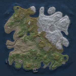 Thumbnail Rust Map: Procedural Map, Size: 3700, Seed: 843158165, 15 Monuments