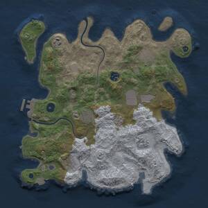 Thumbnail Rust Map: Procedural Map, Size: 3500, Seed: 1289302895, 13 Monuments