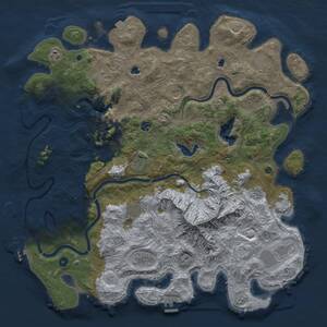 Thumbnail Rust Map: Procedural Map, Size: 5000, Seed: 630495879, 17 Monuments