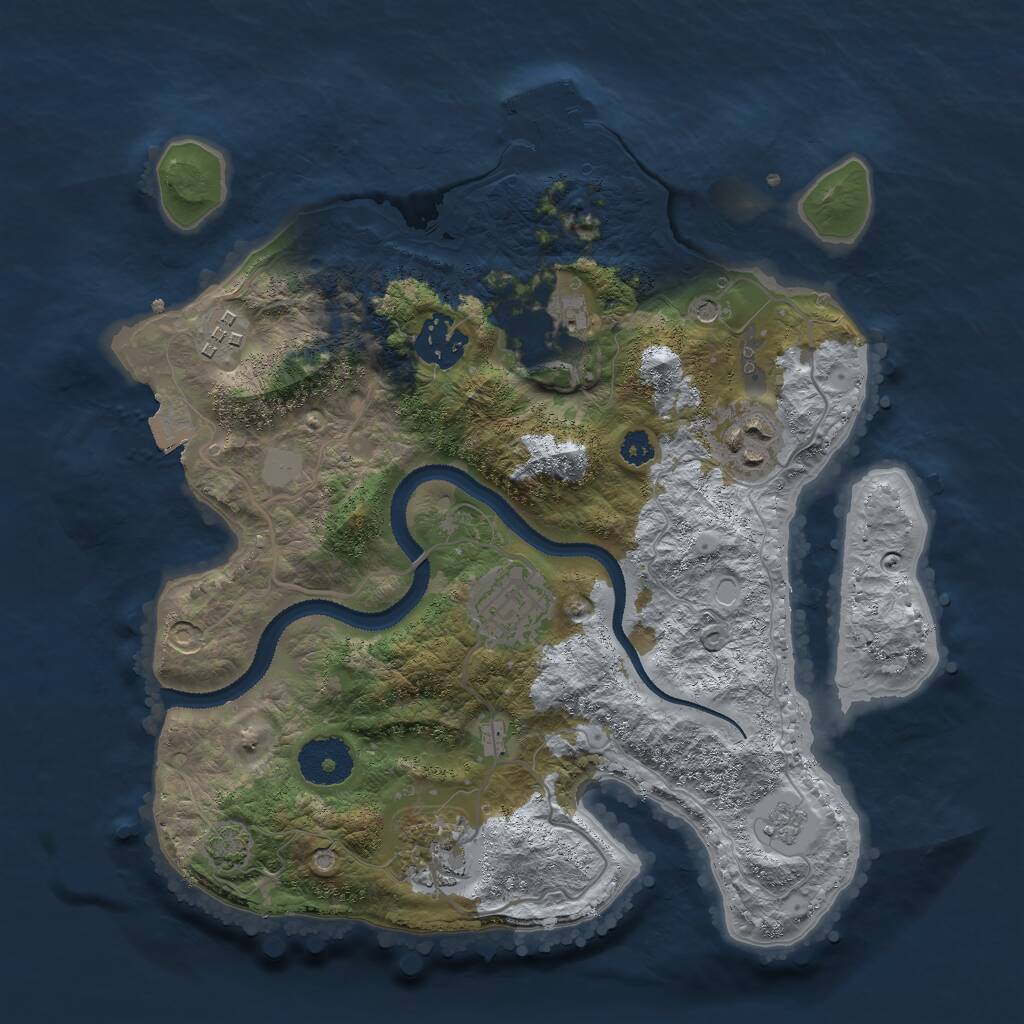 Rust Map: Procedural Map, Size: 3000, Seed: 117994958, 11 Monuments