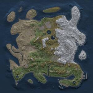 Thumbnail Rust Map: Procedural Map, Size: 3500, Seed: 1231512873, 12 Monuments