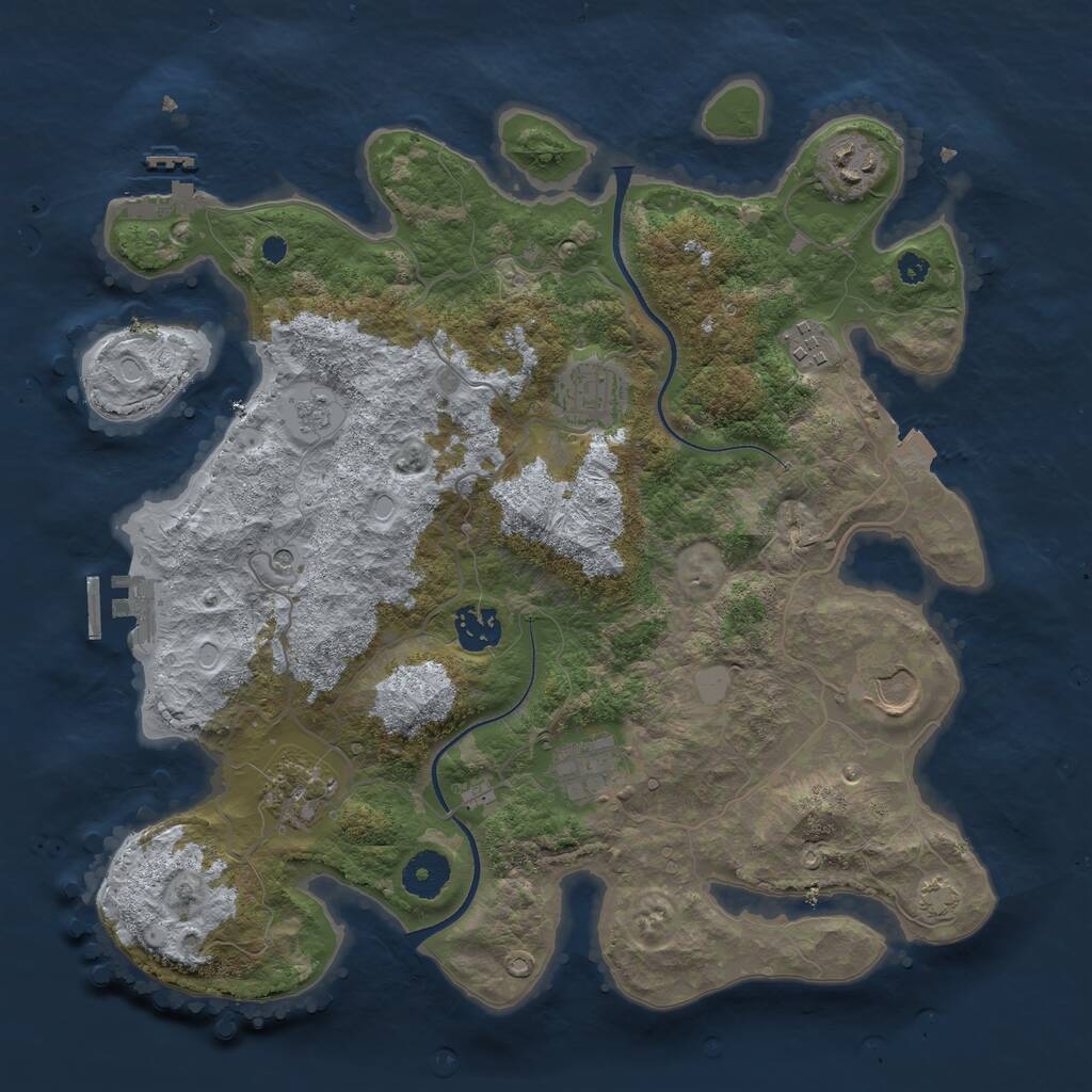 Rust Map: Procedural Map, Size: 3500, Seed: 314530, 13 Monuments