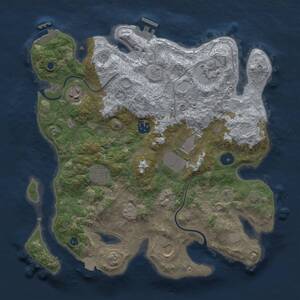 Thumbnail Rust Map: Procedural Map, Size: 3500, Seed: 458444450, 13 Monuments