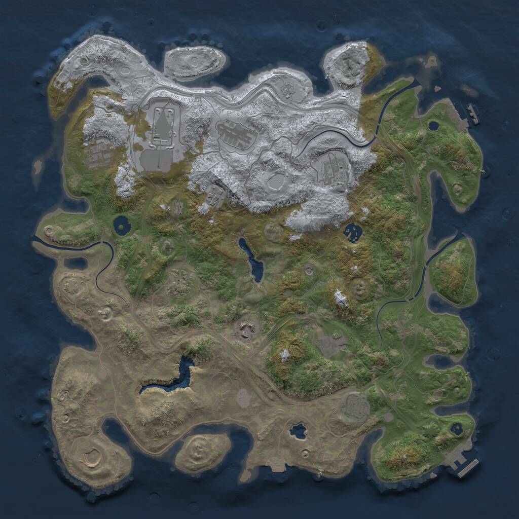 Rust Map: Procedural Map, Size: 4250, Seed: 2116503927, 17 Monuments