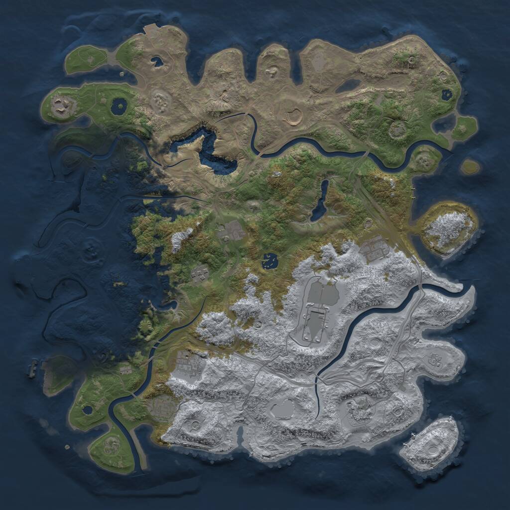 Rust Map: Procedural Map, Size: 4500, Seed: 148915134, 16 Monuments
