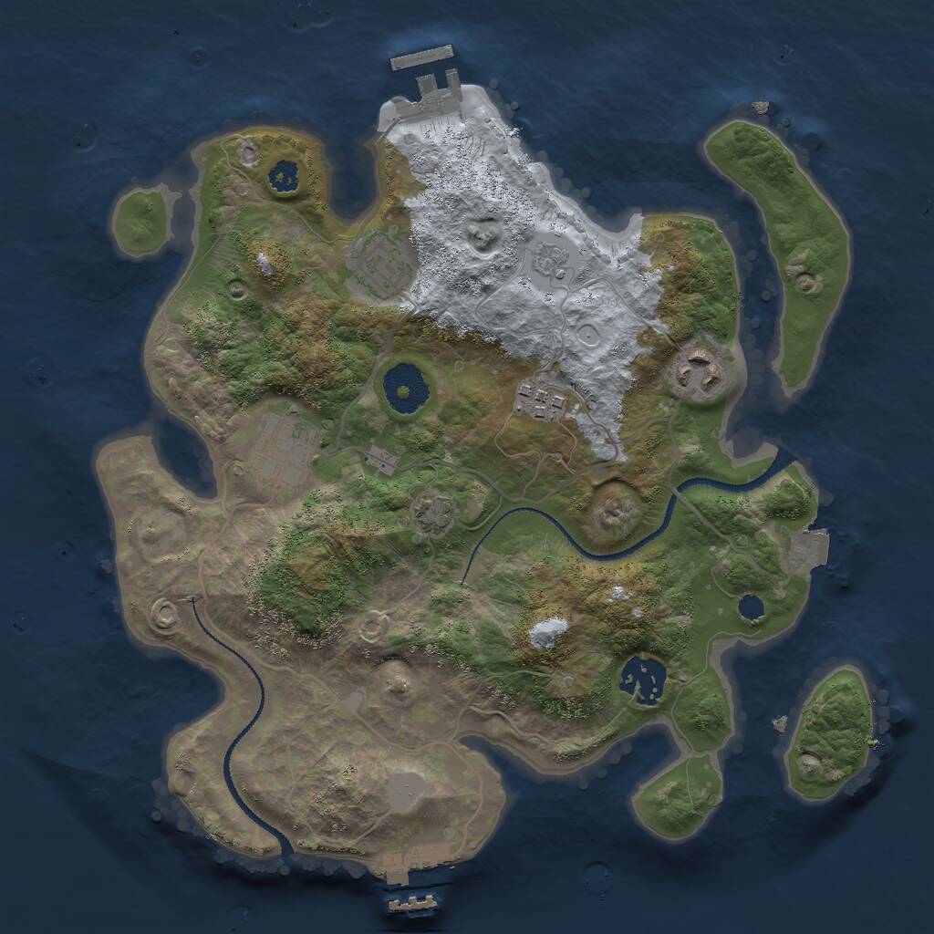 Rust Map: Procedural Map, Size: 3000, Seed: 1985000741, 10 Monuments