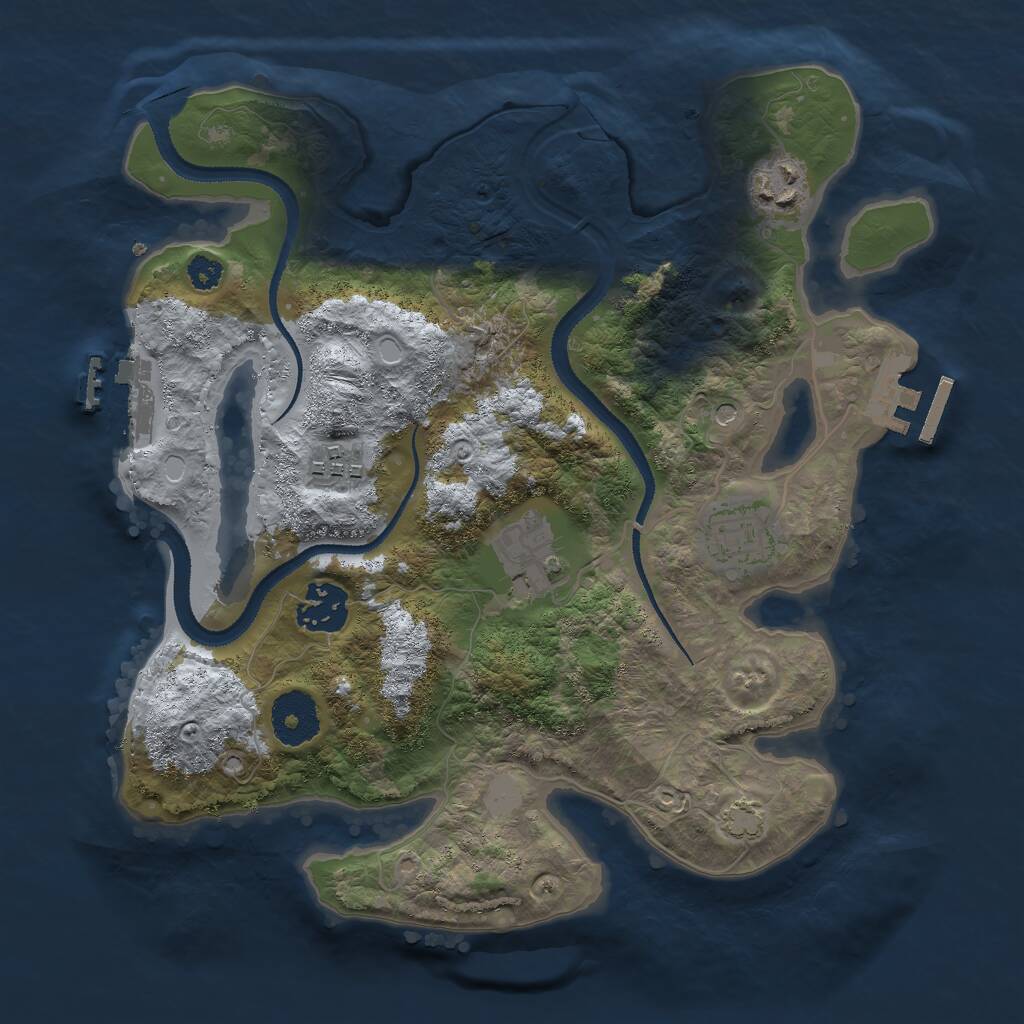 Rust Map: Procedural Map, Size: 3000, Seed: 10284, 10 Monuments