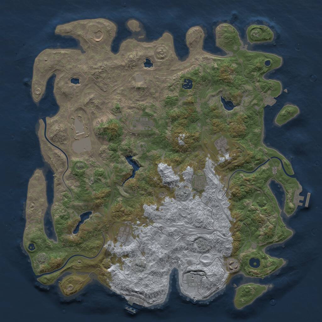 Rust Map: Procedural Map, Size: 4500, Seed: 56927324, 16 Monuments