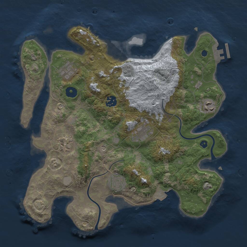 Rust Map: Procedural Map, Size: 3300, Seed: 420145209, 11 Monuments