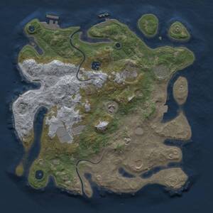 Thumbnail Rust Map: Procedural Map, Size: 3500, Seed: 24610287, 13 Monuments