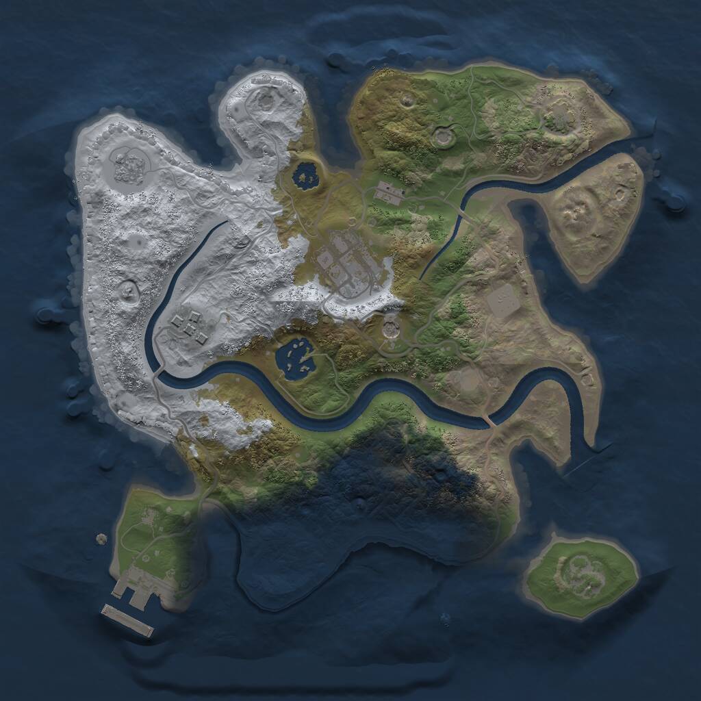 Rust Map: Procedural Map, Size: 2600, Seed: 766466718, 8 Monuments