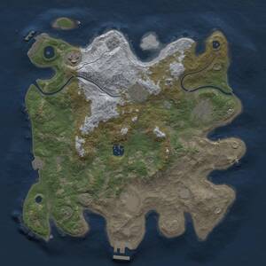 Thumbnail Rust Map: Procedural Map, Size: 3300, Seed: 2050134758, 11 Monuments