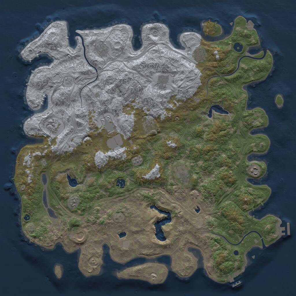 Rust Map: Procedural Map, Size: 4800, Seed: 4582145, 17 Monuments