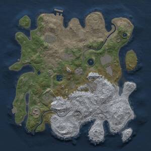 Thumbnail Rust Map: Procedural Map, Size: 3500, Seed: 2117818935, 13 Monuments