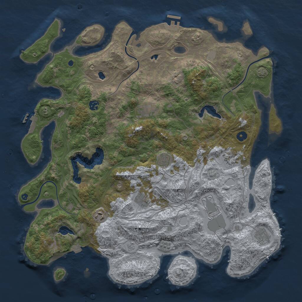 Rust Map: Procedural Map, Size: 4500, Seed: 357635216, 15 Monuments