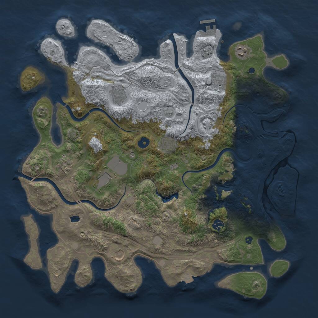 Rust Map: Procedural Map, Size: 4250, Seed: 714569122, 14 Monuments