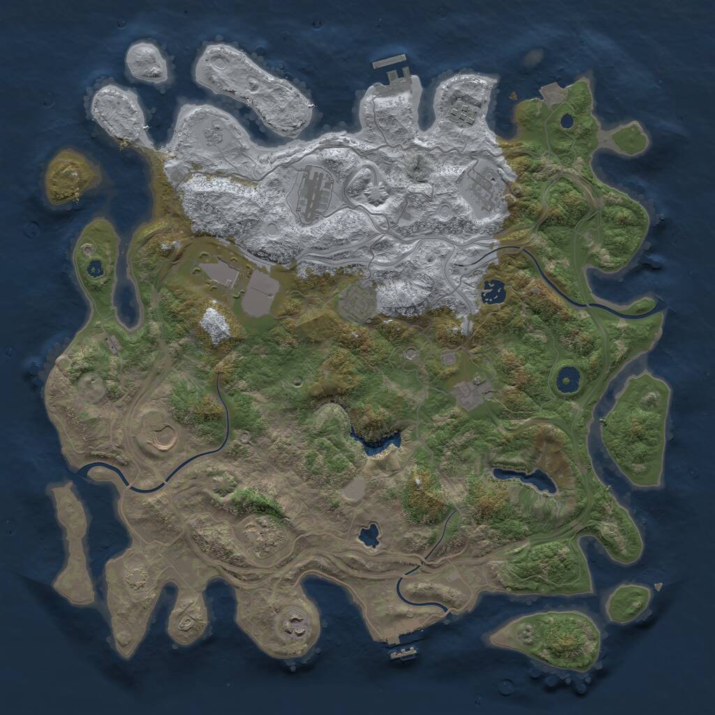 Rust Map: Procedural Map, Size: 4250, Seed: 714569122, 16 Monuments