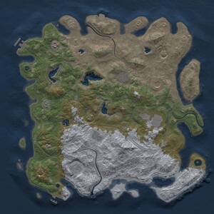 Thumbnail Rust Map: Procedural Map, Size: 4500, Seed: 412083197, 14 Monuments