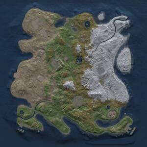 Thumbnail Rust Map: Procedural Map, Size: 3500, Seed: 2059895706, 14 Monuments