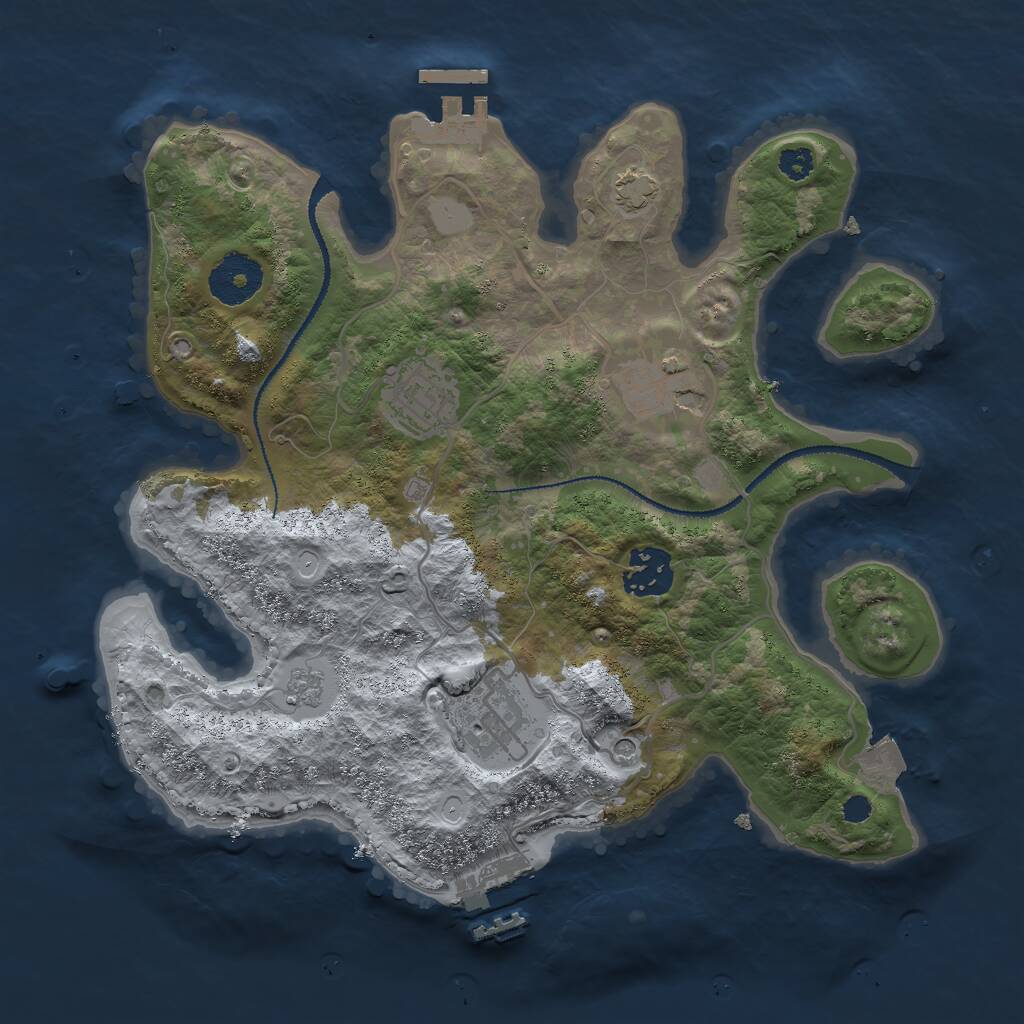 Rust Map: Procedural Map, Size: 3000, Seed: 29036695, 10 Monuments