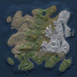 Thumbnail Rust Map: Procedural Map, Size: 3000, Seed: 1165802425, 11 Monuments