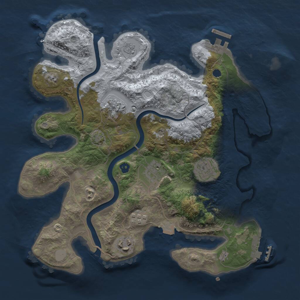 Rust Map: Procedural Map, Size: 3000, Seed: 790010717, 11 Monuments