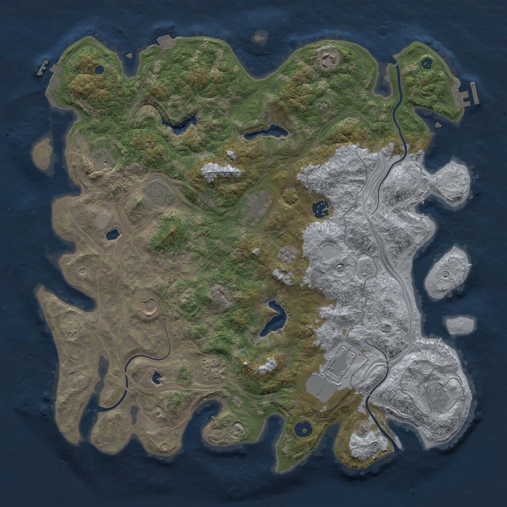 Rust Map: Procedural Map, Size: 4500, Seed: 1759433876, 16 Monuments