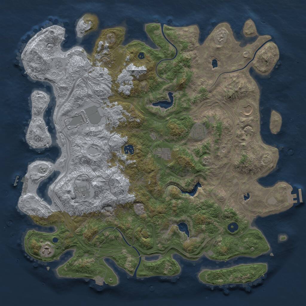 Rust Map: Procedural Map, Size: 4500, Seed: 767532532, 15 Monuments