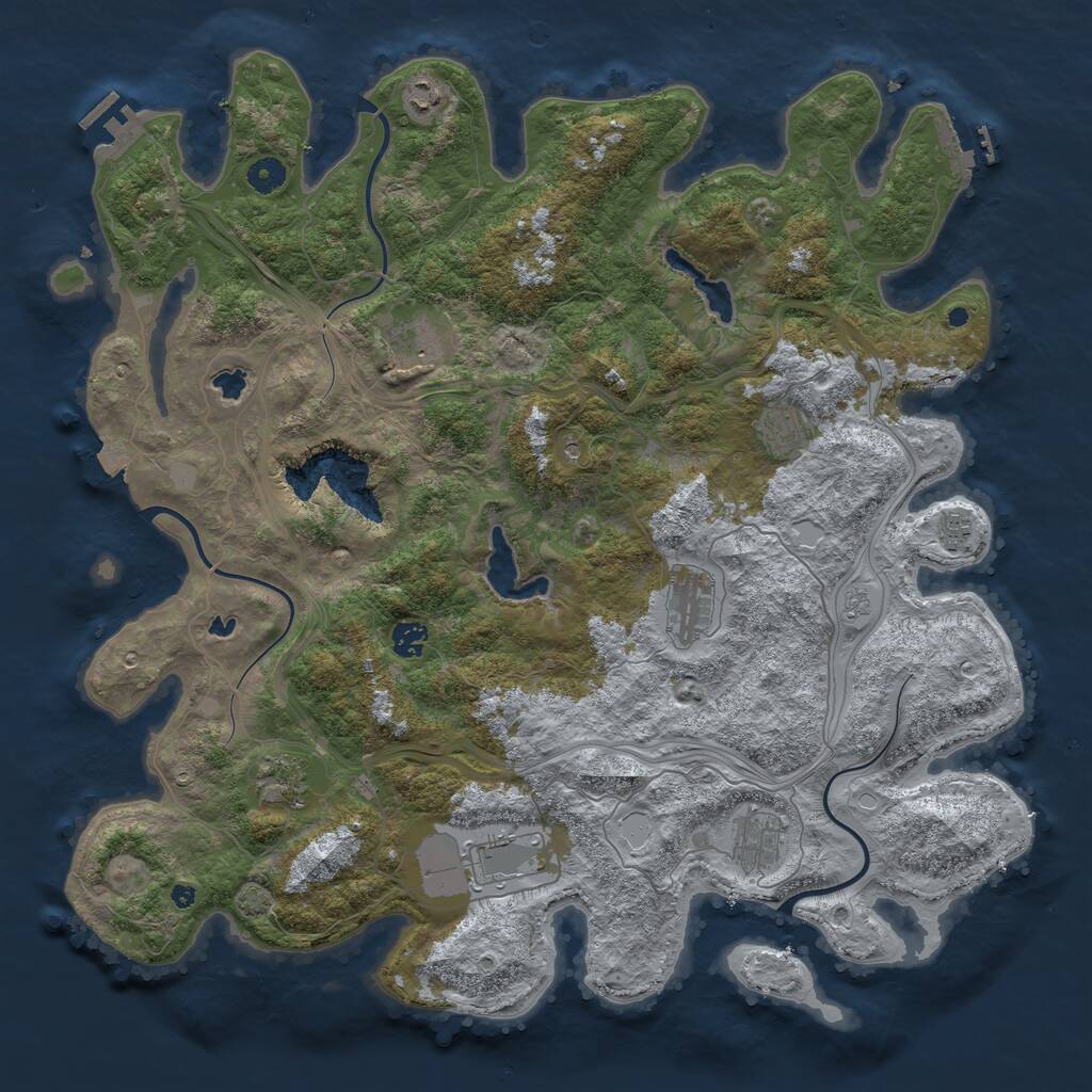 Rust Map: Procedural Map, Size: 4500, Seed: 500287315, 15 Monuments