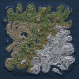 Thumbnail Rust Map: Procedural Map, Size: 4500, Seed: 500287315, 15 Monuments