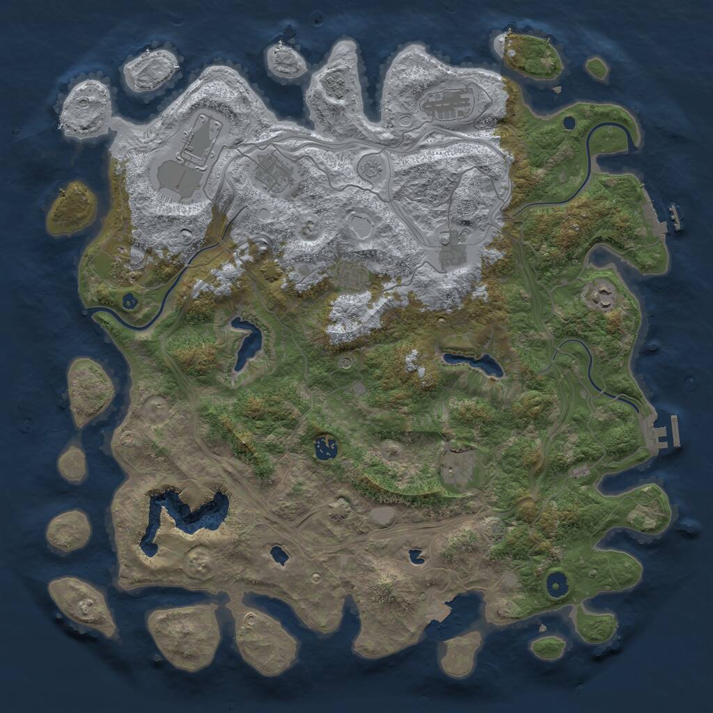 Rust Map: Procedural Map, Size: 4500, Seed: 1678302008, 16 Monuments