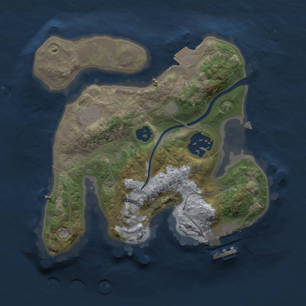 Rust Map: Procedural Map, Size: 2000, Seed: 209360057, 3 Monuments