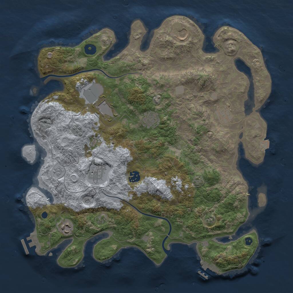 Rust Map: Procedural Map, Size: 3800, Seed: 26140005, 14 Monuments