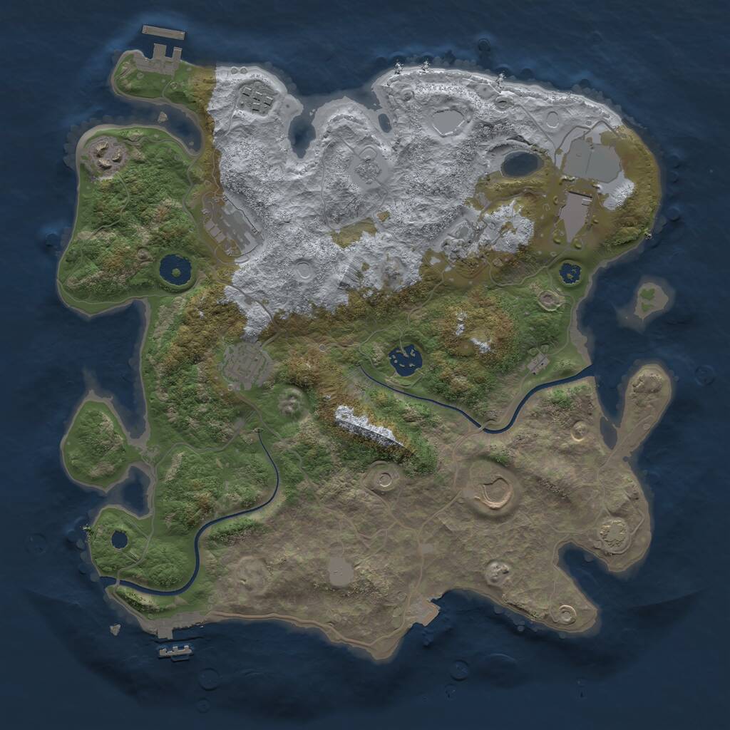 Rust Map: Procedural Map, Size: 3500, Seed: 1752419050, 14 Monuments