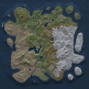 Thumbnail Rust Map: Procedural Map, Size: 4000, Seed: 892101862, 13 Monuments