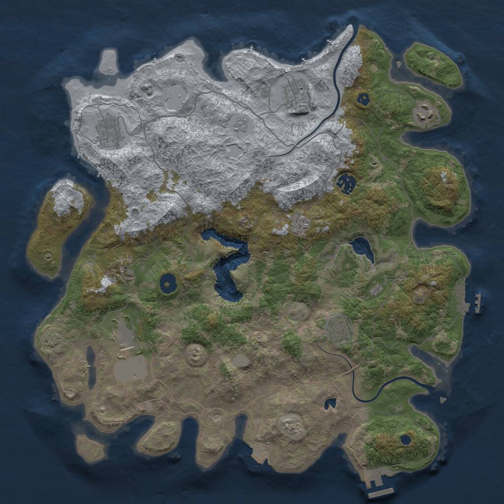 Rust Map: Procedural Map, Size: 4000, Seed: 1655115993, 14 Monuments