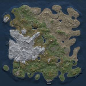 Thumbnail Rust Map: Procedural Map, Size: 4500, Seed: 17915, 14 Monuments