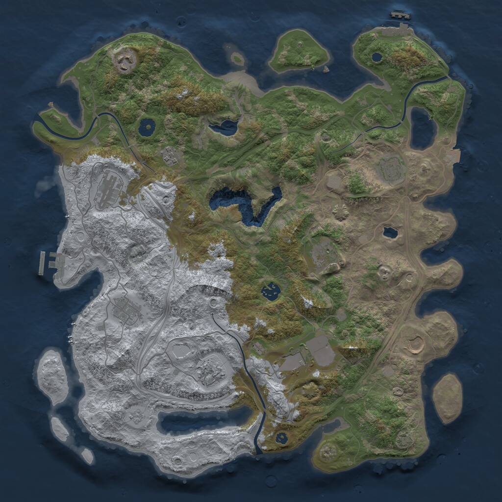Rust Map: Procedural Map, Size: 4253, Seed: 309640780, 16 Monuments
