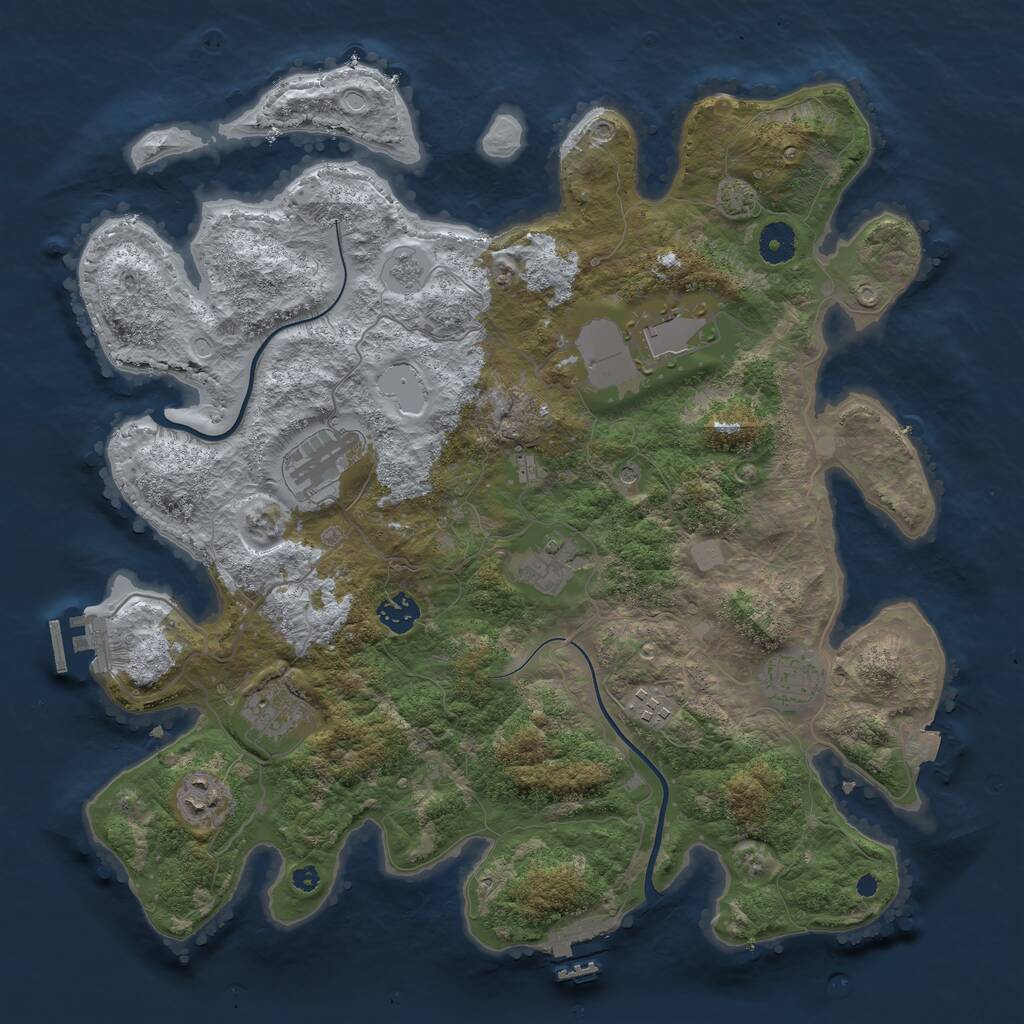 Rust Map: Procedural Map, Size: 3900, Seed: 170, 14 Monuments
