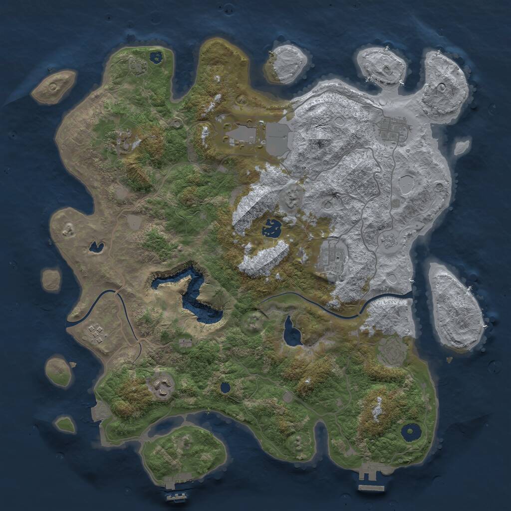 Rust Map: Procedural Map, Size: 4000, Seed: 1710382454, 14 Monuments