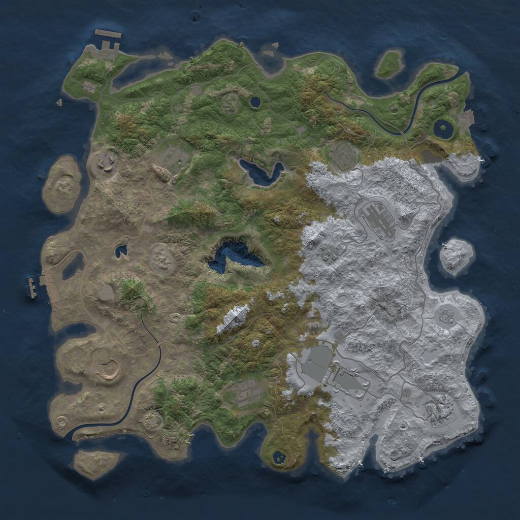 Rust Map: Procedural Map, Size: 4000, Seed: 5482157, 14 Monuments