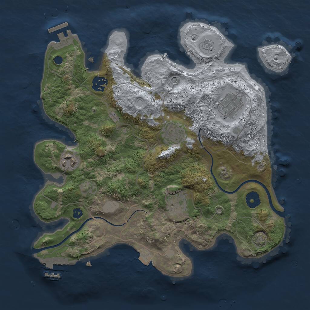 Rust Map: Procedural Map, Size: 3000, Seed: 445634, 11 Monuments