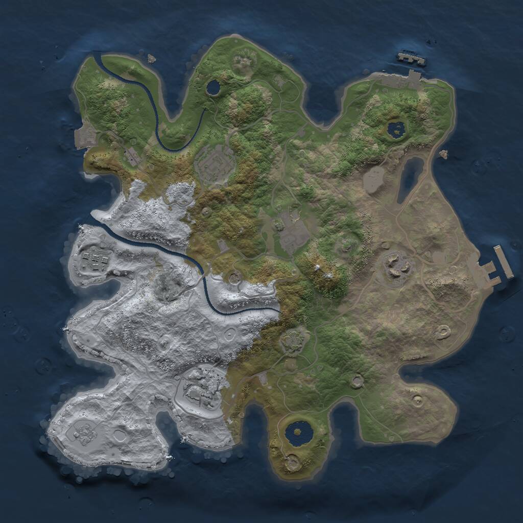 Rust Map: Procedural Map, Size: 3000, Seed: 892231693, 11 Monuments