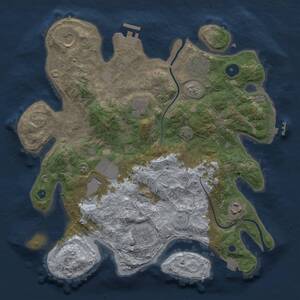 Thumbnail Rust Map: Procedural Map, Size: 3500, Seed: 34875981, 12 Monuments